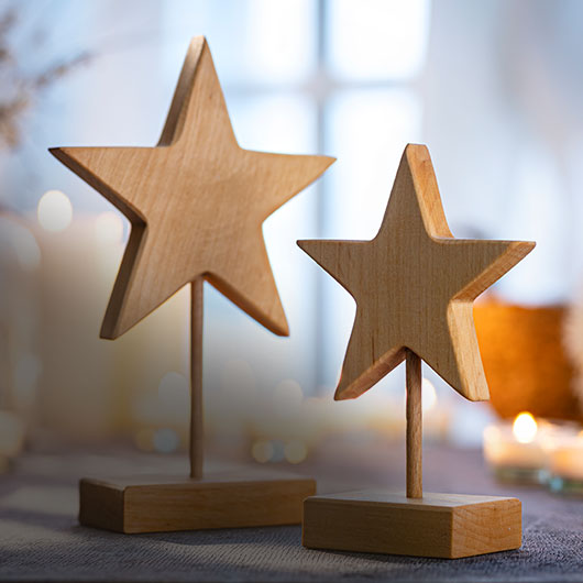 Nachhaltige Weihnachtsdeko aus Erlenholz