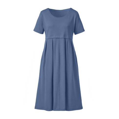 Jerseykleid aus reiner Bio-Baumwolle, taubenblau