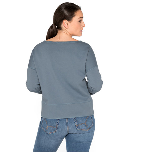 Sweatshirt aus reiner Bio-Baumwolle, rauchblau