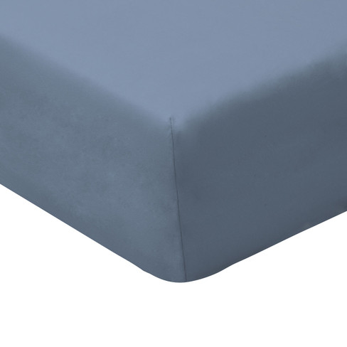 Bio-Jersey-Elastik-Spannbetttuch für Wasserbetten, rauchblau
