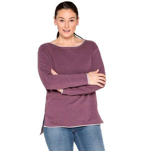 Sweatshirt aus Bio-Baumwolle, plum-melange