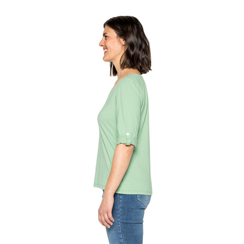 Jersey-Shirt aus Bio-Baumwolle mit Krempelarm, melisse