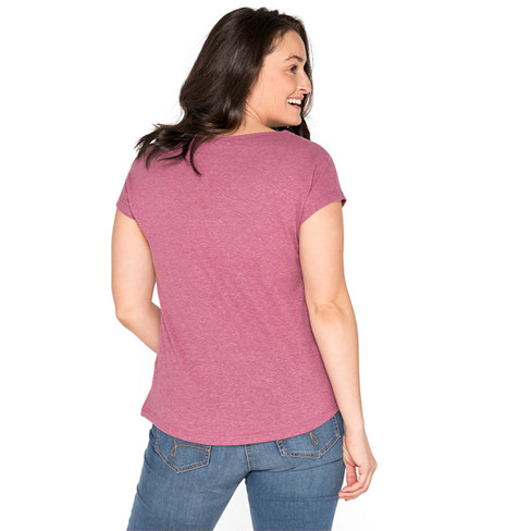 T-Shirt aus Hanf und Bio-Baumwolle, wildrose