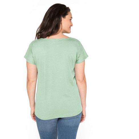 T-Shirt mit Rundhalsausschnitt aus Bio-Baumwolle, melisse