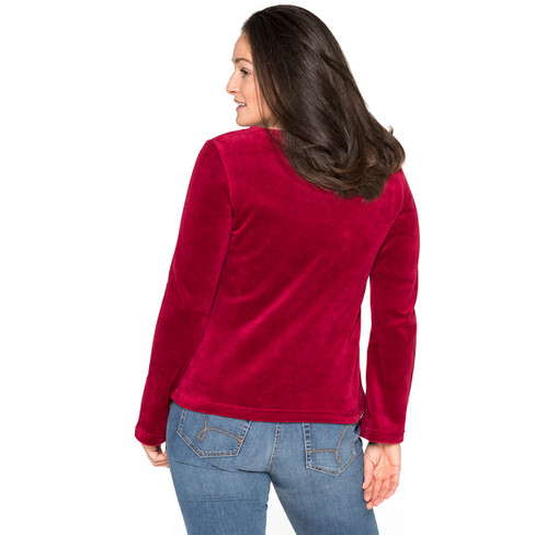 Nicki-Shirt, Langarm aus Bio-Baumwolle, rubin