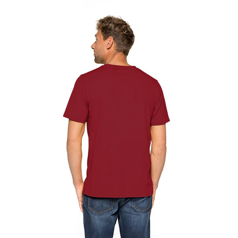 T-Shirt aus Bio-Baumwolle mit Elastan, bordeaux