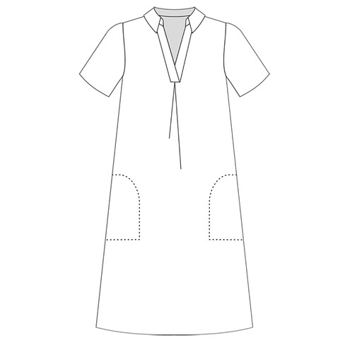 Blusenkleid mit Ethno-Print aus Bio-Baumwolle, schwarz-gemustert