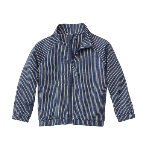 Blouson-Jacke aus Bio-Baumwolle, jeansblau-gestreift
