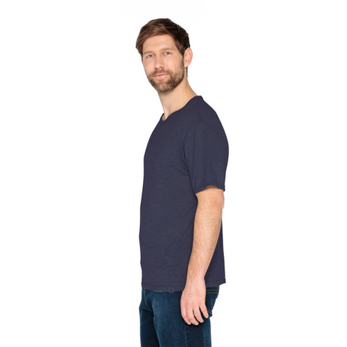 T-Shirt aus Hanf mit Bio-Baumwolle, marine