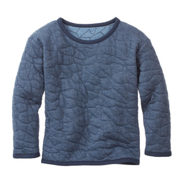 Stepp-Pullover aus reiner Bio-Baumwolle, taubenblau