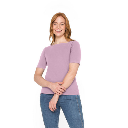 Tailliertes T-Shirt aus Bio-Baumwolle, hortensie