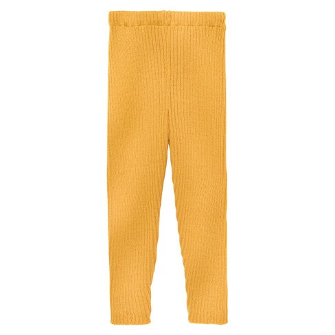 Strick-Leggings aus Schurwolle, gelb