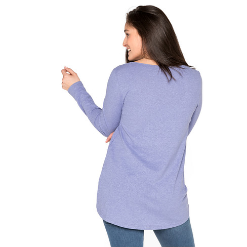 A-Linie Longshirt aus Hanf und Bio-Baumwolle, taubenblau