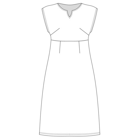 Nicki-Kleid, Kurzarm aus Bio-Baumwolle, rubin