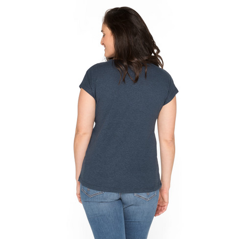 T-Shirt aus Hanf und Bio-Baumwolle, marine