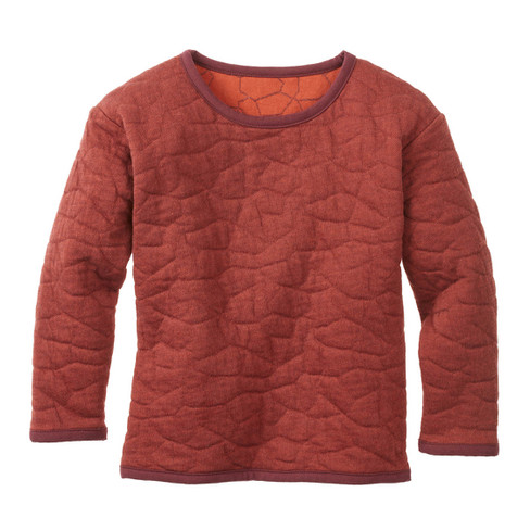 Stepp-Pullover aus reiner Bio-Baumwolle, kastanie