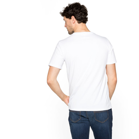 Kurzarm Print-Shirt aus Bio-Baumwolle, weiß