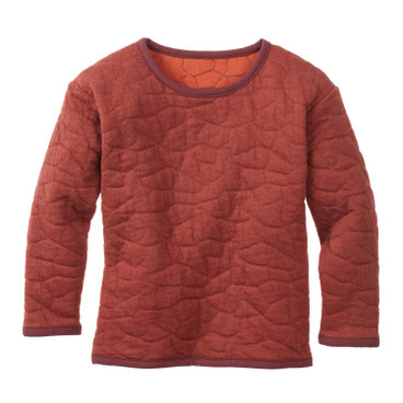 Stepp-Pullover aus reiner Bio-Baumwolle, kastanie