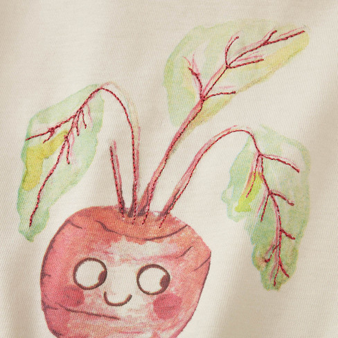 T-Shirt mit Gemüsedruck, Rote Bete