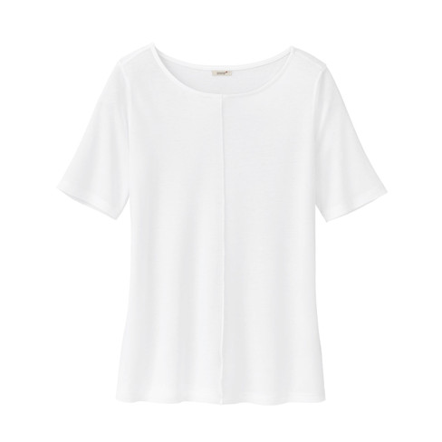 T-Shirt mit TENCEL™ Fasern und Rundhalsausschnitt, weiß