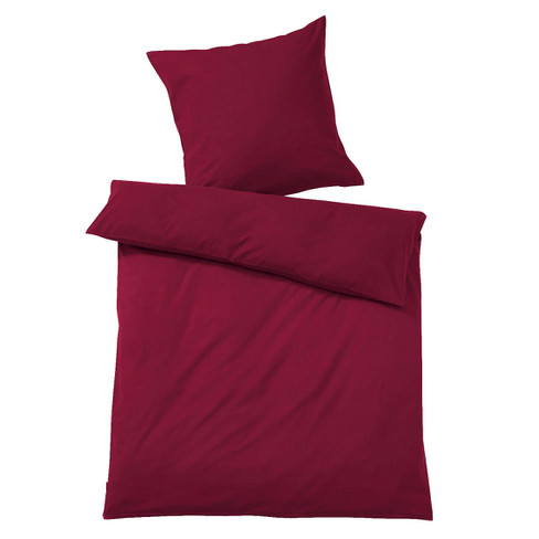 Flanell-Bettwäsche in Unifarben aus reiner Bio-Baumwolle, burgund