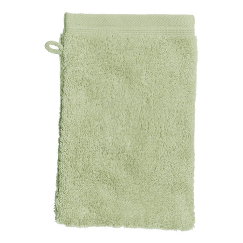 Frottier-Waschhandschuh aus reiner Bio-Baumwolle, 4 Stück, seegrün