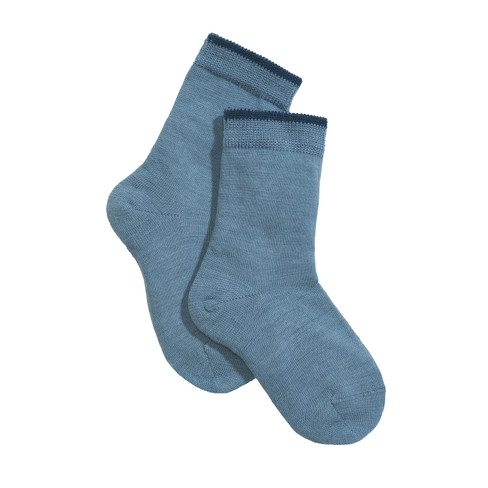 Socken aus Bio-Merinowolle mit Bio-Baumwolle, jeansblau