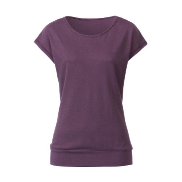 Kurzarmshirt aus Hanf und Bio-Baumwolle, purple