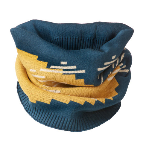 Loop-Schal aus Bio-Baumwolle mit Merinowolle, atlantik gemustert