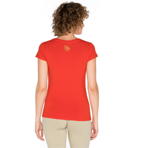 T-Shirt mit Knoten aus Bio-Baumwolle und Hanf, orange