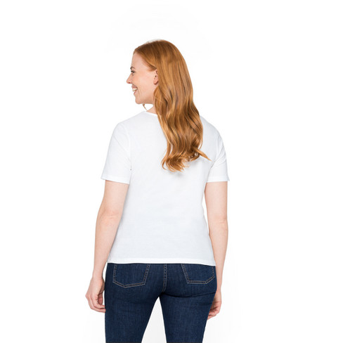 T-Shirt in Wickeloptik aus reiner Bio-Baumwolle, naturweiß