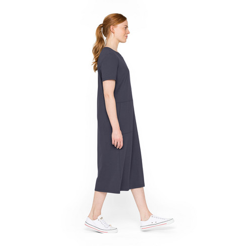 Jerseykleid in H-Linie aus Bio-Baumwolle, nachtblau
