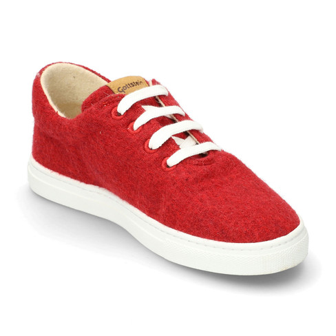 Sneaker aus Wolle, rot-meliert