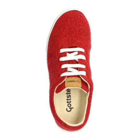 Sneaker aus Wolle, rot-meliert