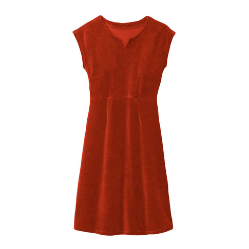 Nicki-Kleid, Kurzarm aus Bio-Baumwolle, ton
