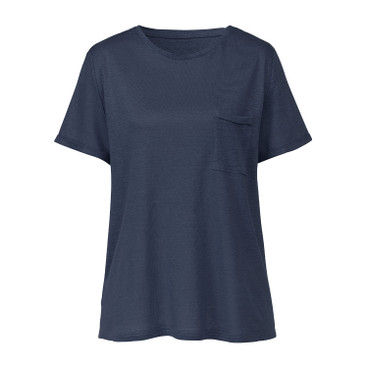 T-Shirt aus Leinenjersey, nachtblau