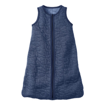 Stepp-Schlafsack aus reiner Bio-Baumwolle, taubenblau