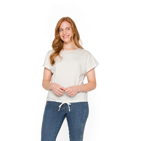 Shirt mit Tunnelzug aus Bio-Baumwolle, naturweiß