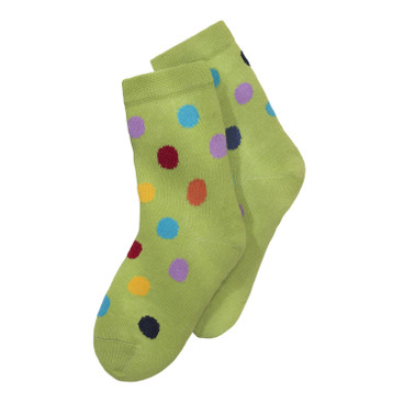 Socken Punkte aus Bio-Baumwolle, apfelgrün-gepunktet