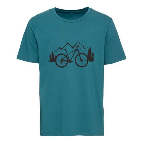 T-Shirt mit Fahrrad-Motiv aus Bio-Baumwolle, atlantik