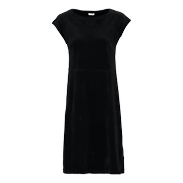 Nicki-Kleid, Kurzarm aus Bio-Baumwolle, schwarz