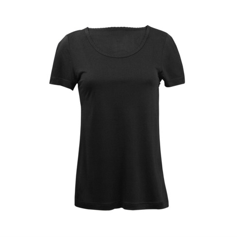 T-Shirt aus reiner Bio-Seide, schwarz