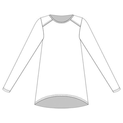 A-Linie Longshirt aus Hanf und Bio-Baumwolle, taubenblau