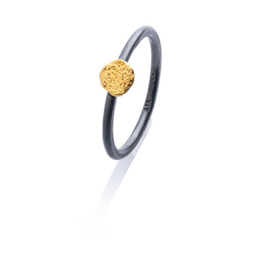 Ring mit Flussgold-Ornament, silber gedunkelt