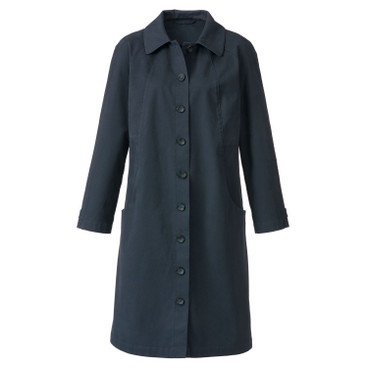 Mantel mit Bubikragen aus Bio-Baumwoll-Gabardine, nachtblau