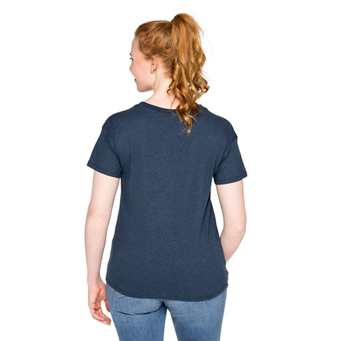 T-Shirt mit Knoten aus Hanf und Bio-Baumwolle, marine