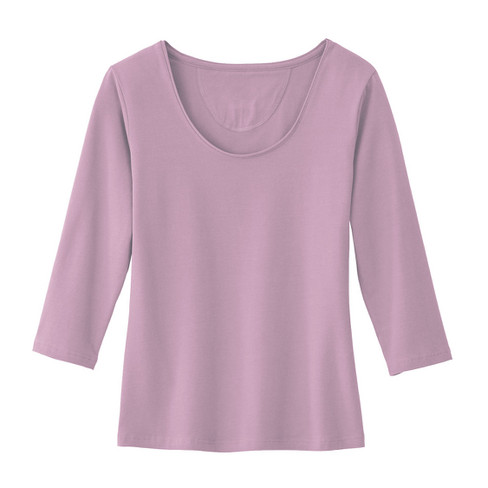 Jerseyshirt, 3/4- Arm aus Bio-Baumwolle, hortensie
