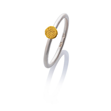 Ring mit Flussgold-Ornament, silber