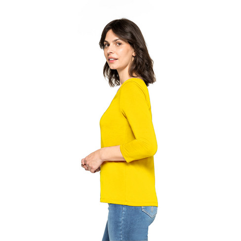 Jerseyshirt, 3/4- Arm aus Bio-Baumwolle, gelb