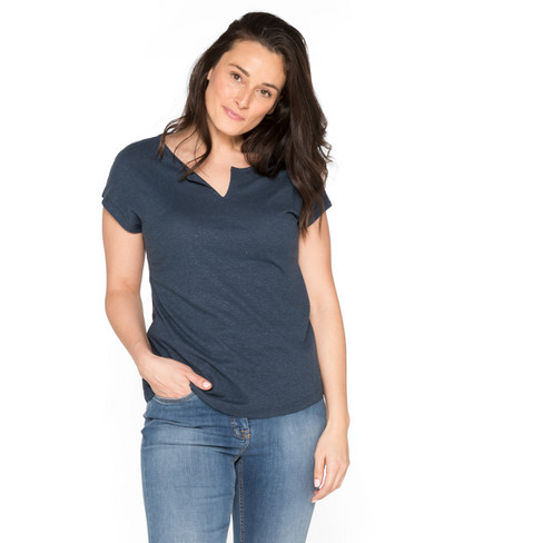 T-Shirt aus Hanf und Bio-Baumwolle, marine